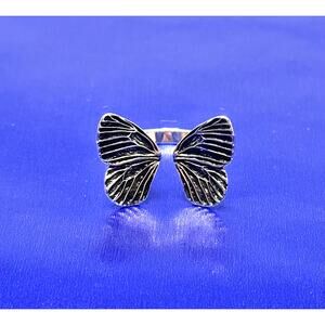 Sterling Silver Adjustable Butterfly Wing Ring
